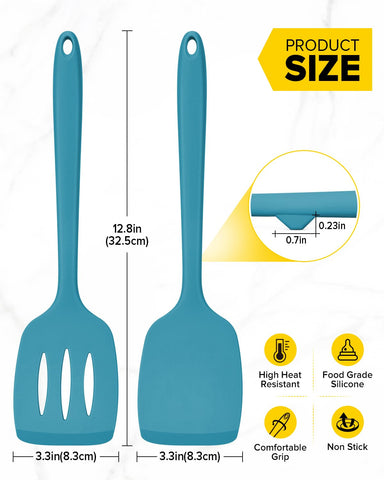 Bundlepro heat-resistant blue silicone spatula endures high temperatures for versatile cooking