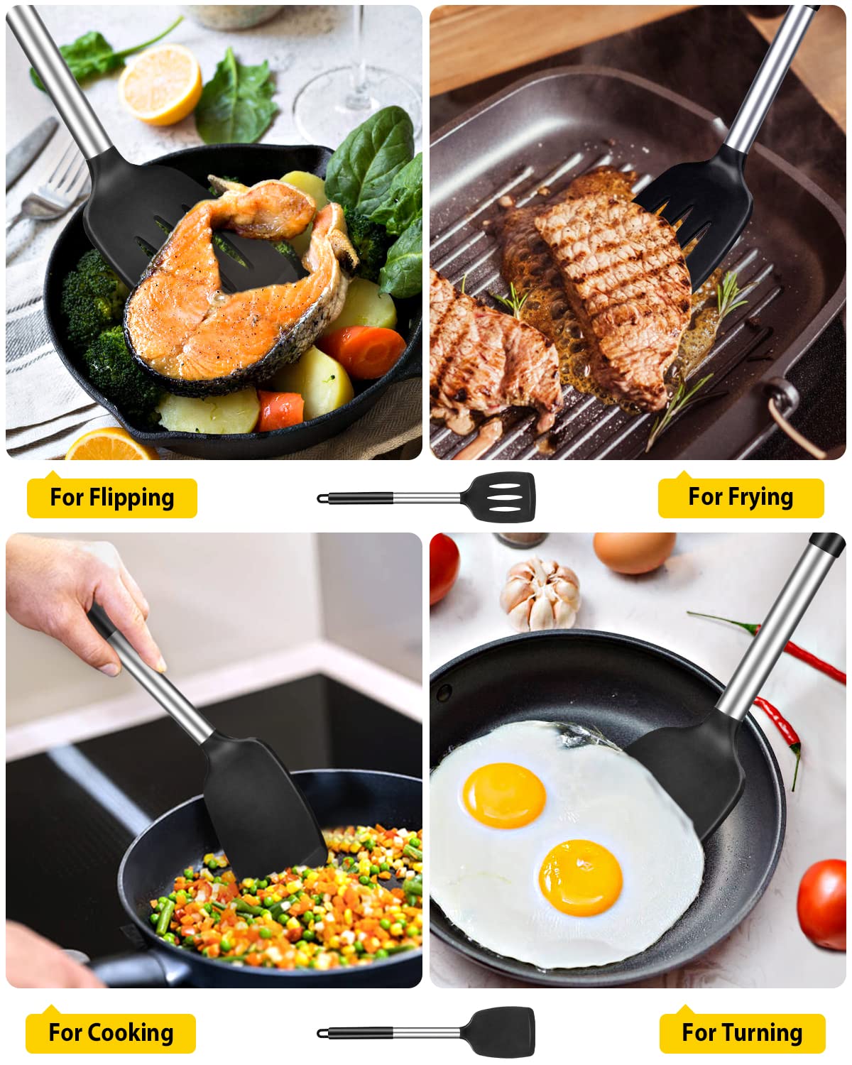BundlePro high heat resistant handle promotes safe gripping during sizzling sautéing.