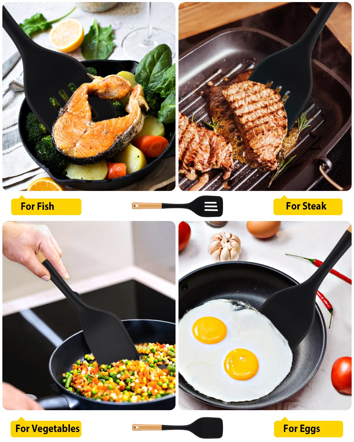 BundlePro heat-resistant silicone spatulas withstand high temps up to 446°F for versatile cooking.