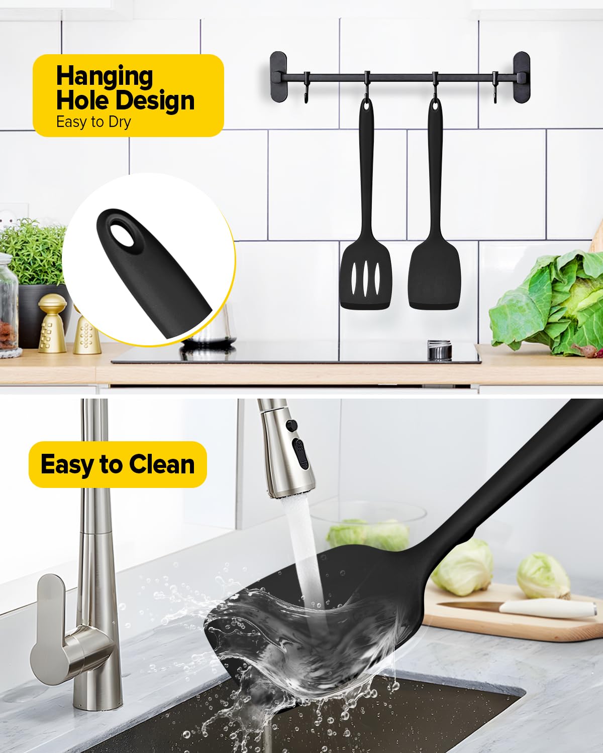 BundlePro spatulas withstand up to 446°F for versatile high-heat cooking.