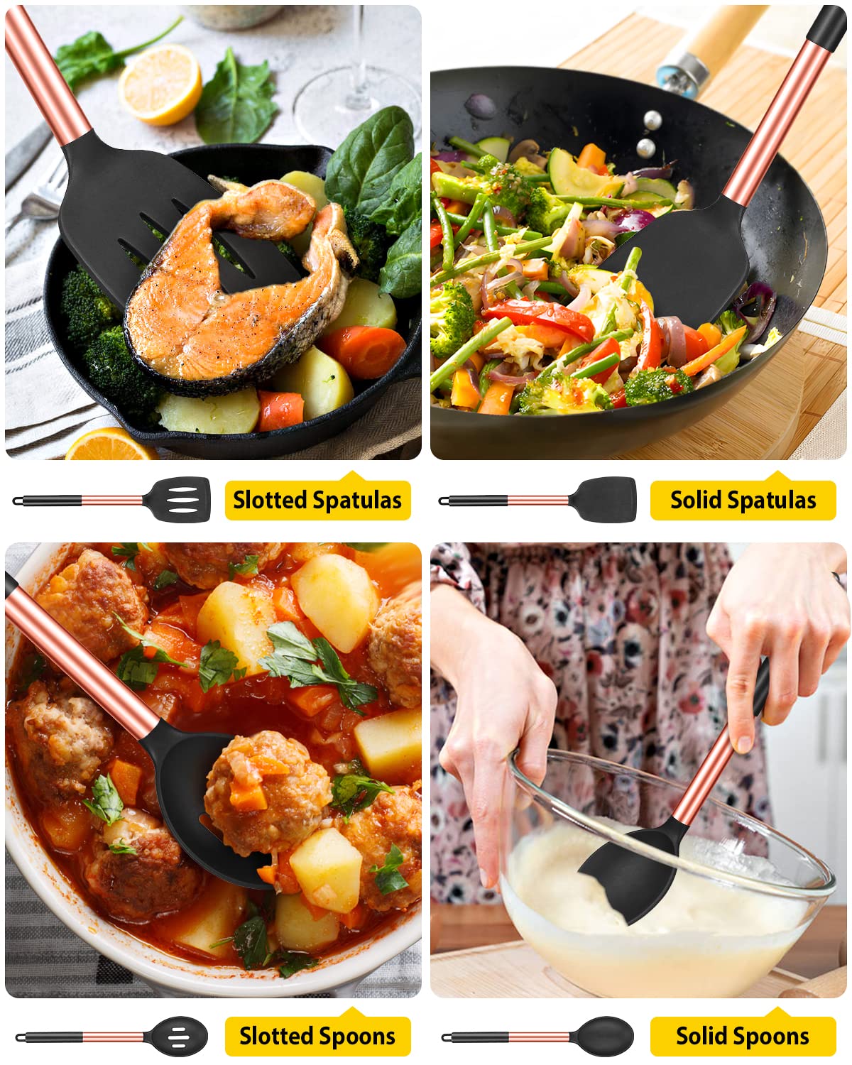 BundlePRO large solid spatula with rose-gold finish for flipping and serving.