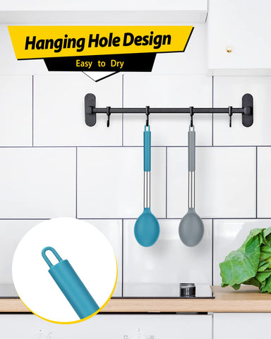 Modern gray-blue Bundlepro spoons complement contemporary kitchen décor.