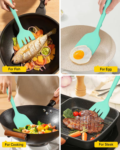 BundlePro non-stick-safe spatula green protects coatings during cooking