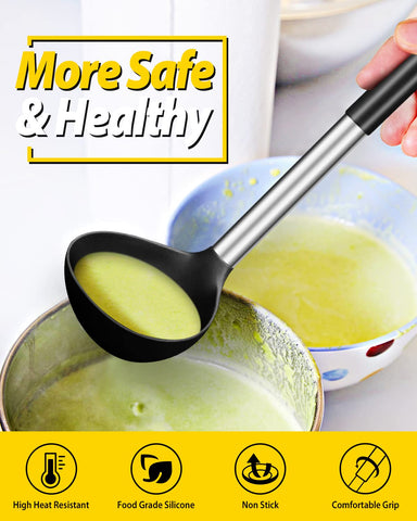 BundlePro ladle features heat-resistant handle to stay comfortable when lifting hot soups.