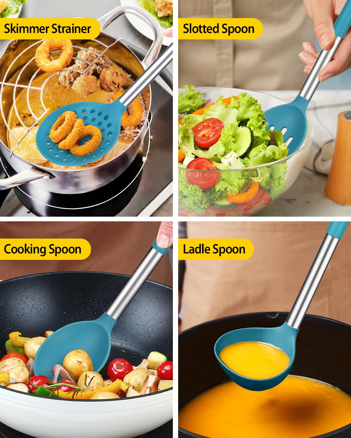 BUNDLEPRO ladle with heat-resistant handle for soups and broths