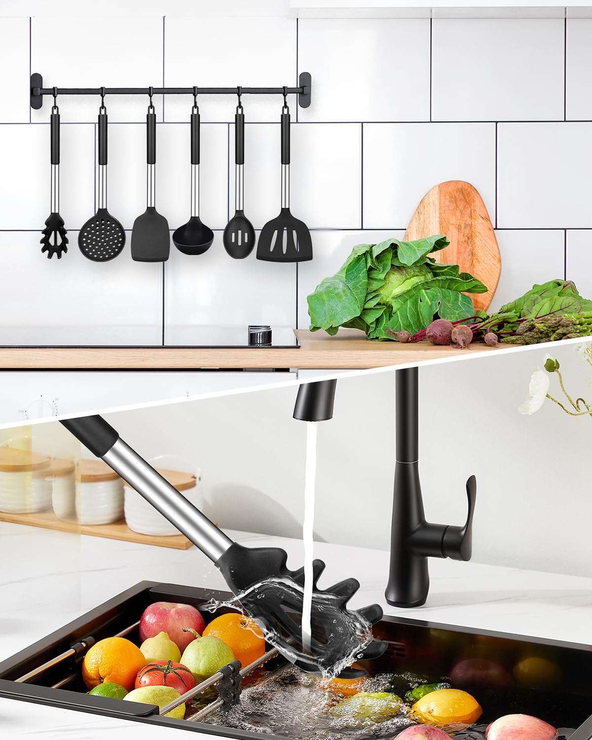 Bundlepro pasta fork with sawtooth tines grips noodles securely.