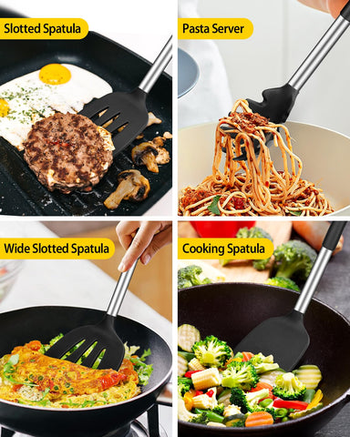 Bundlepro silicone spoon ideal for scooping soups and sauces, BPA-free.