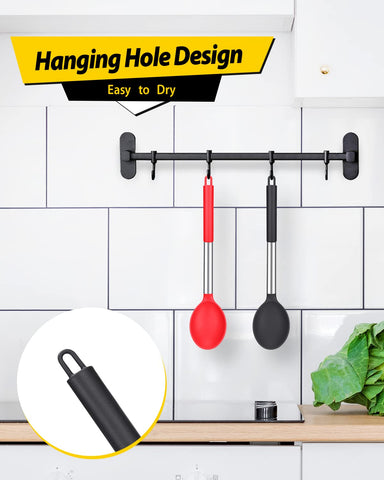 Sturdy 18/8 stainless steel core paired with silicone for durability