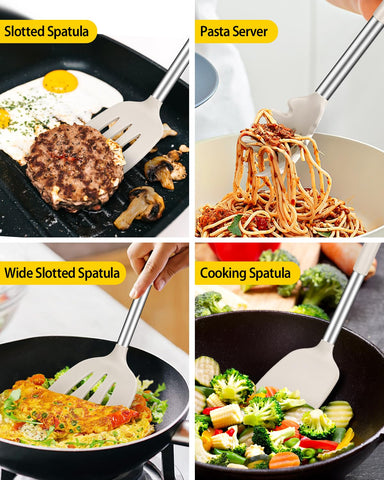 BundlePro khaki silicone spoon adds comfort for stirring soups and measuring portions.