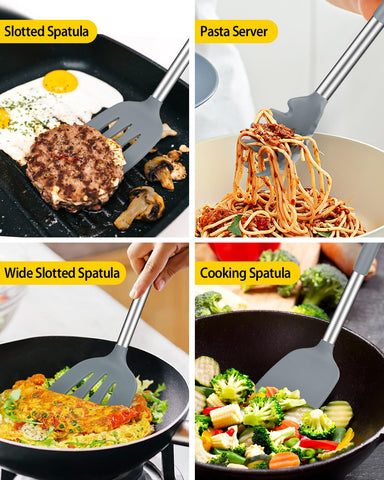 Bundlepro gray spoon provides versatile stirring and serving options.