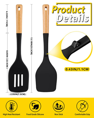 BundlePro slotted silicone spatula helps drain excess fat while lifting fish and delicate foods.