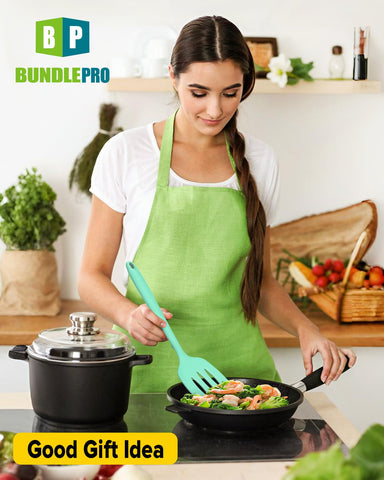 BundlePro versatile spatula green ideal for flipping eggs and pancakes