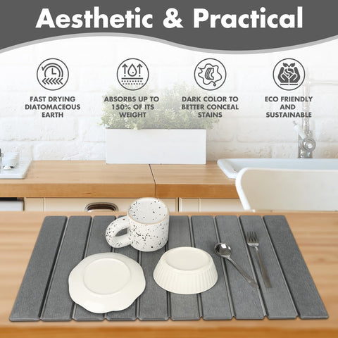 Bunmery collapsible drying stone rolled up for compact storage