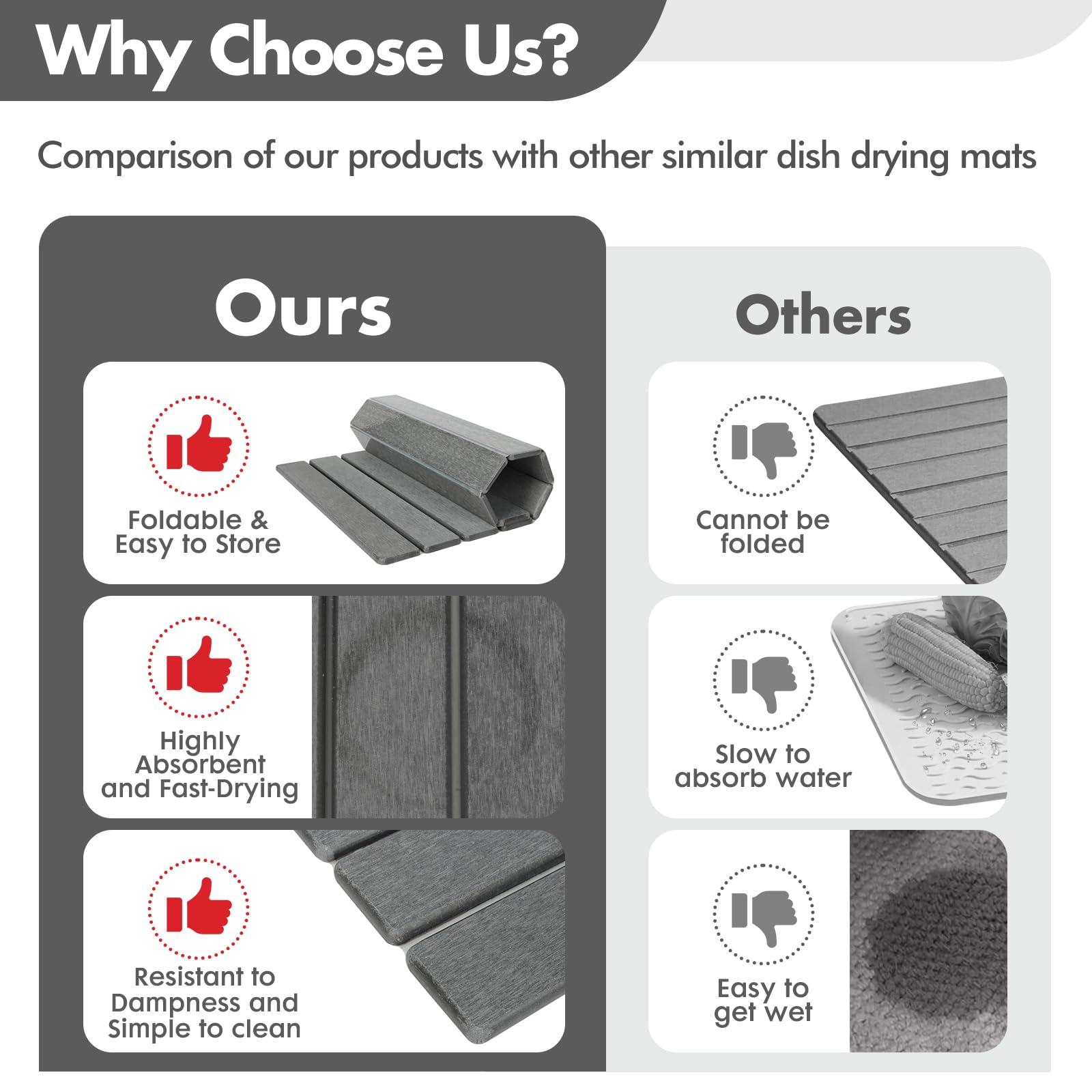 Bunmery dark gray material hides stains during daily use