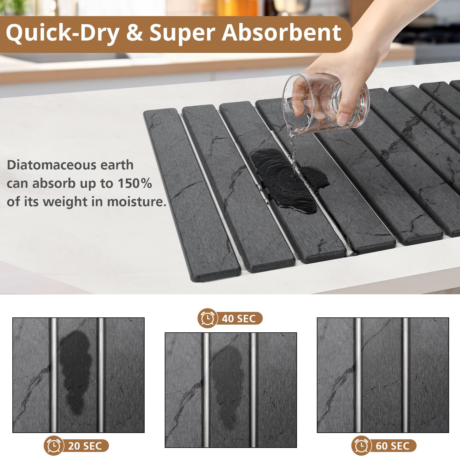 Bunmery diatomaceous earth mat close-up highlights texture and absorbency.