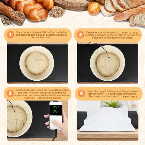 Bunmery multi-use proofing mat supports fermentation of tea, yogurt, kraut, and more.