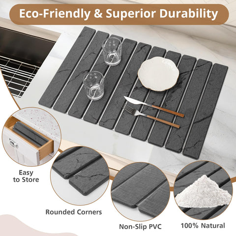 Bunmery multipurpose stone mat used as pet mat and plant saucer.