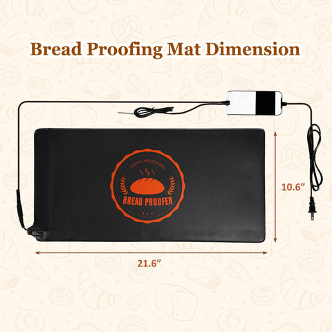 Bunmery proofing mat shows sensor placement on the dough container for accurate readings.