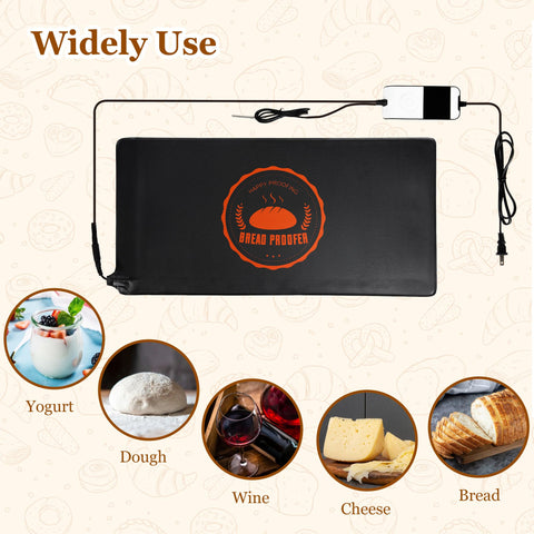 Bunmery proofing mat timer function supports 0–12 hour fermentation scheduling.