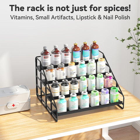 Bunoxea Spice Rack doubles as a multi-functional organizer for condiments or cosmetics