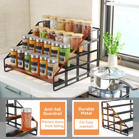 Bunoxea Spice Rack ships with screw-free assembly for quick setup