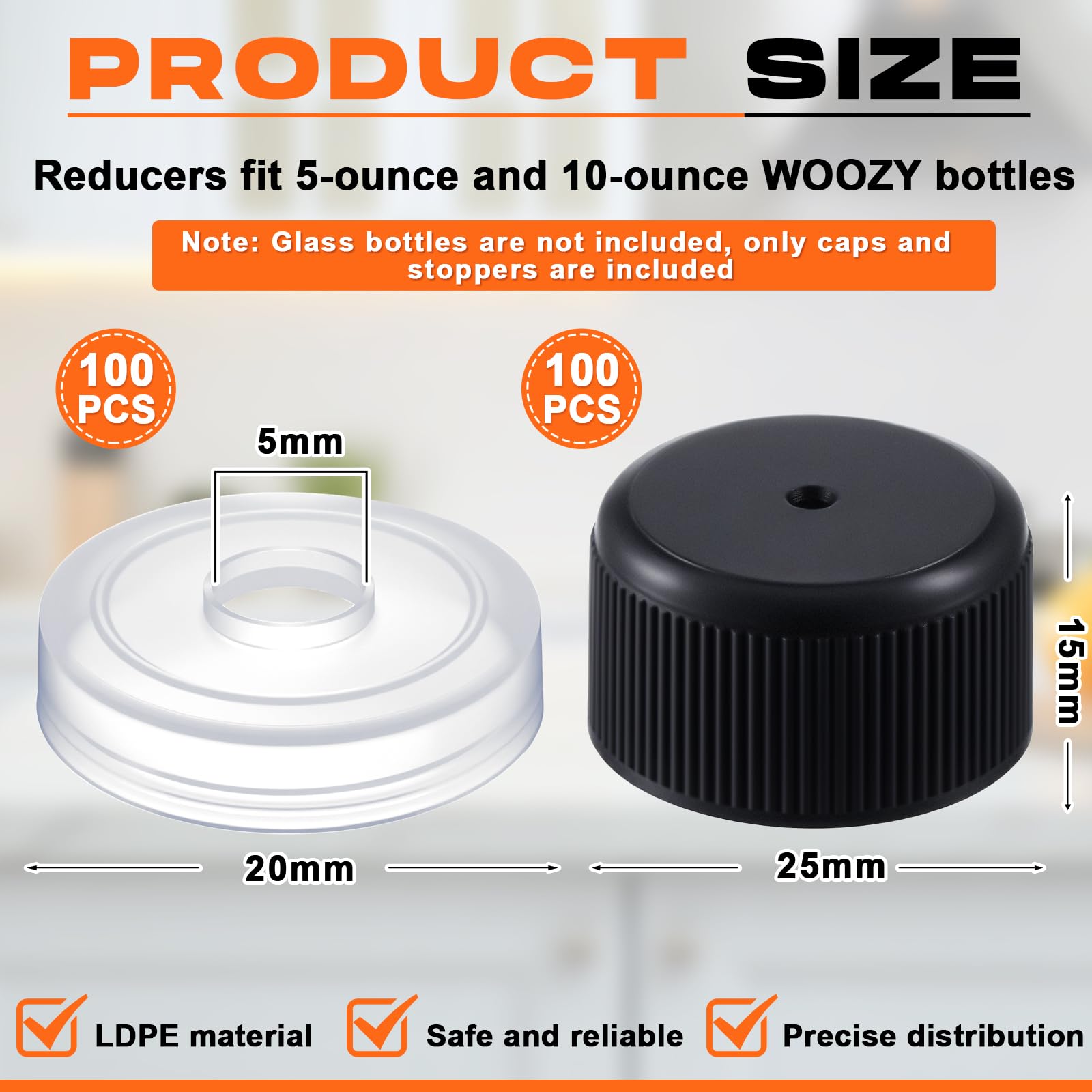 Burbell black screw cap for hot sauce bottles offering leak-proof closure and professional look.