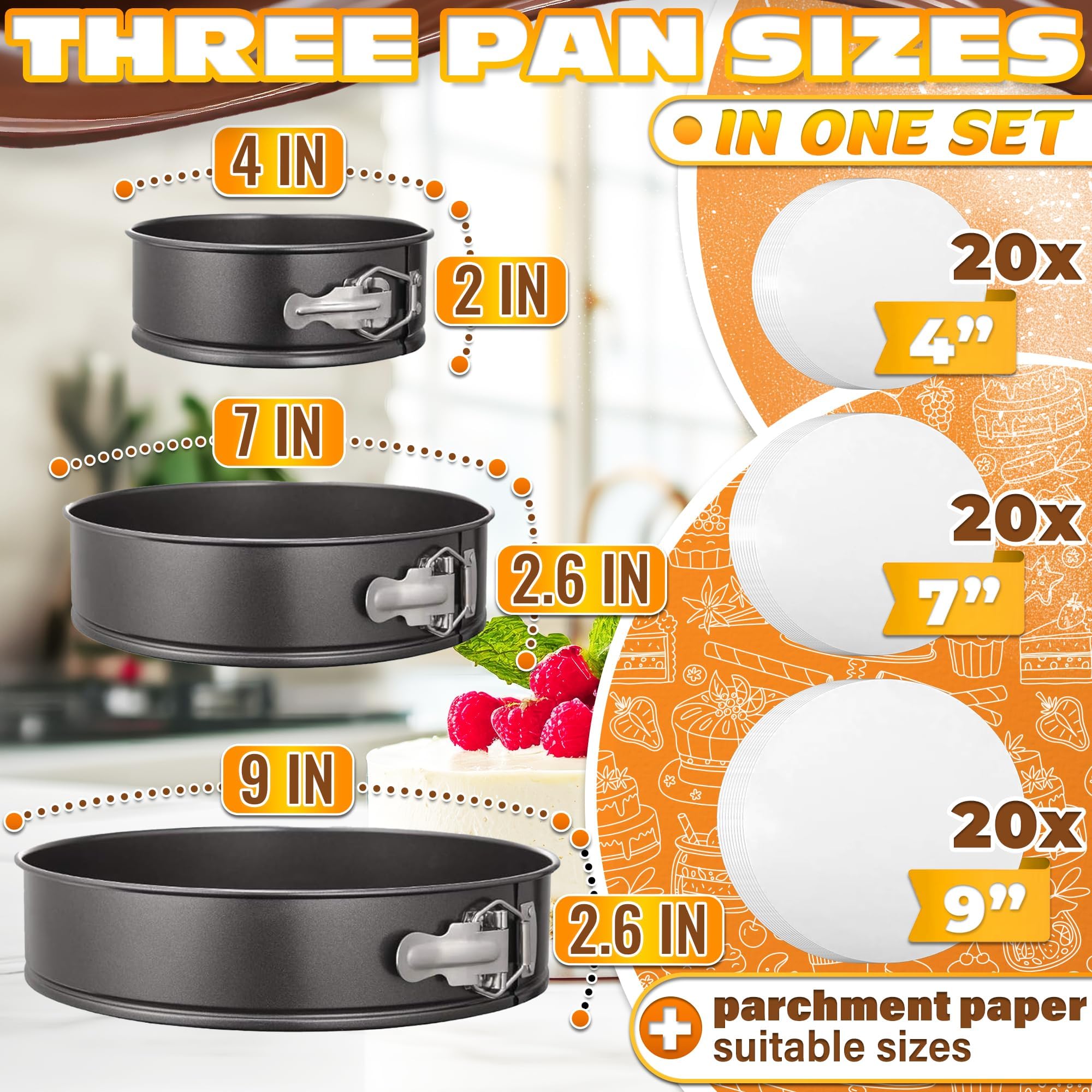 BURIUS 7-inch springform pan ready for layered cakes and cheesecakes