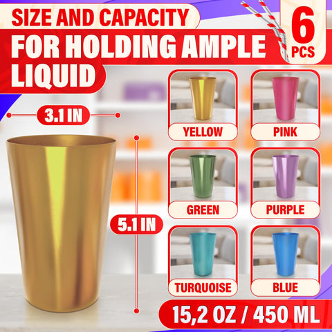 Burious cups in a holiday table setup showcasing color-coded six-pack