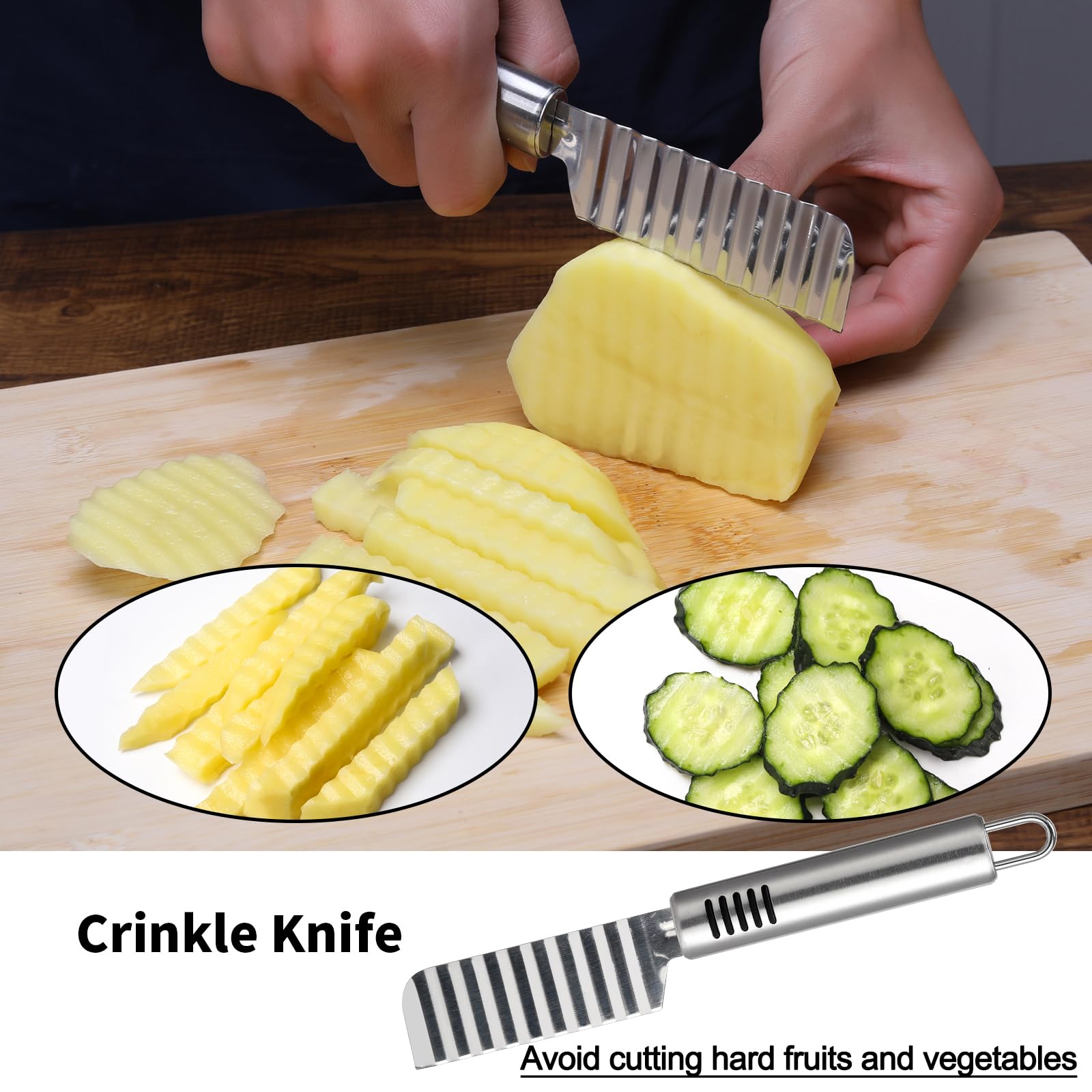 BURLIHOME V-shape carving knife delivers precise fruit shapes.