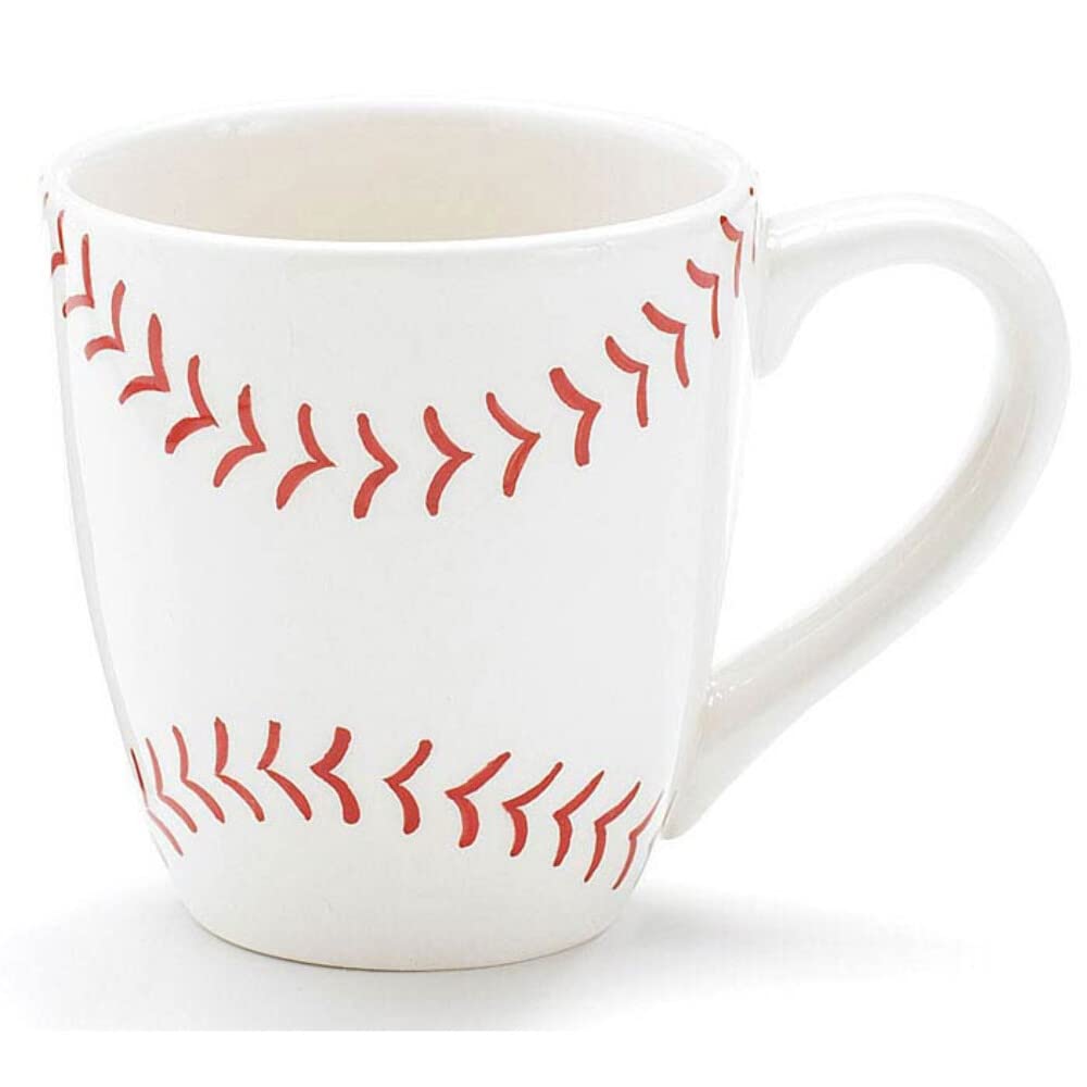 Burton Baseball 13oz ceramic mug on desk, perfect for game-day coffee