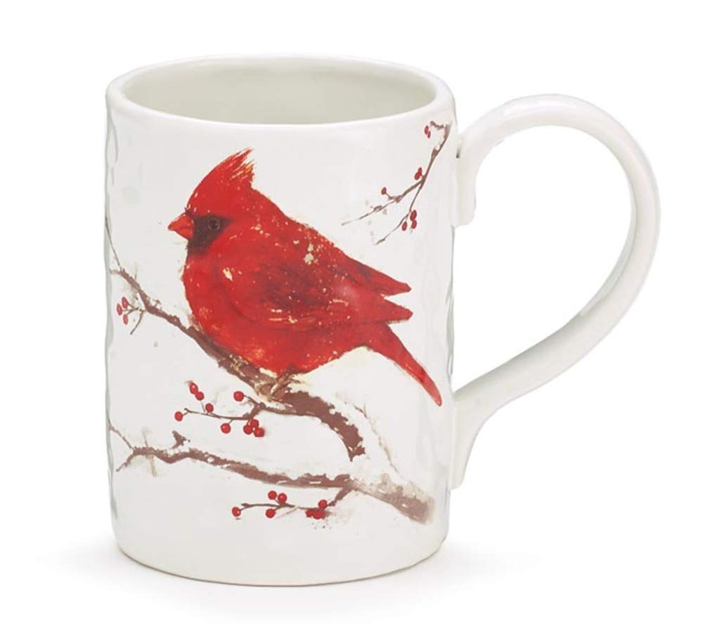 Burton + BURTON Cardinals Winter Blessings mug front view with dual cardinals for festive mornings.