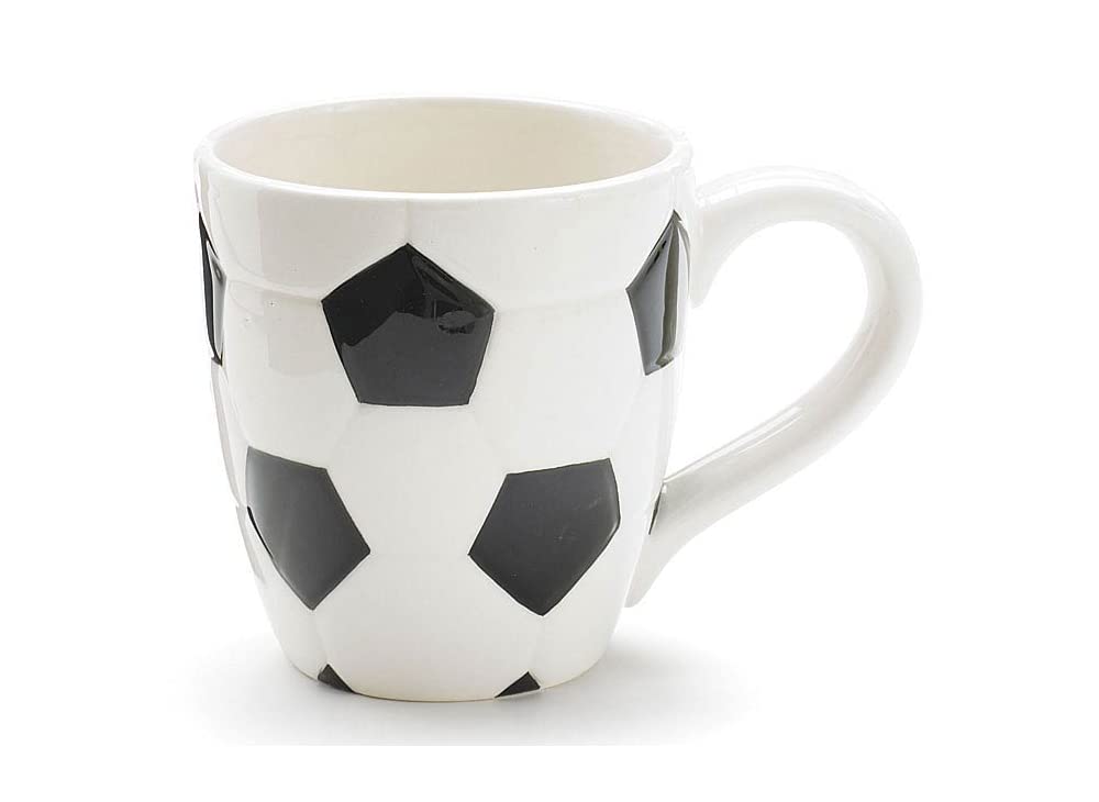 burton+BURTON ceramic soccer ball mug with handle for coffee or tea rituals
