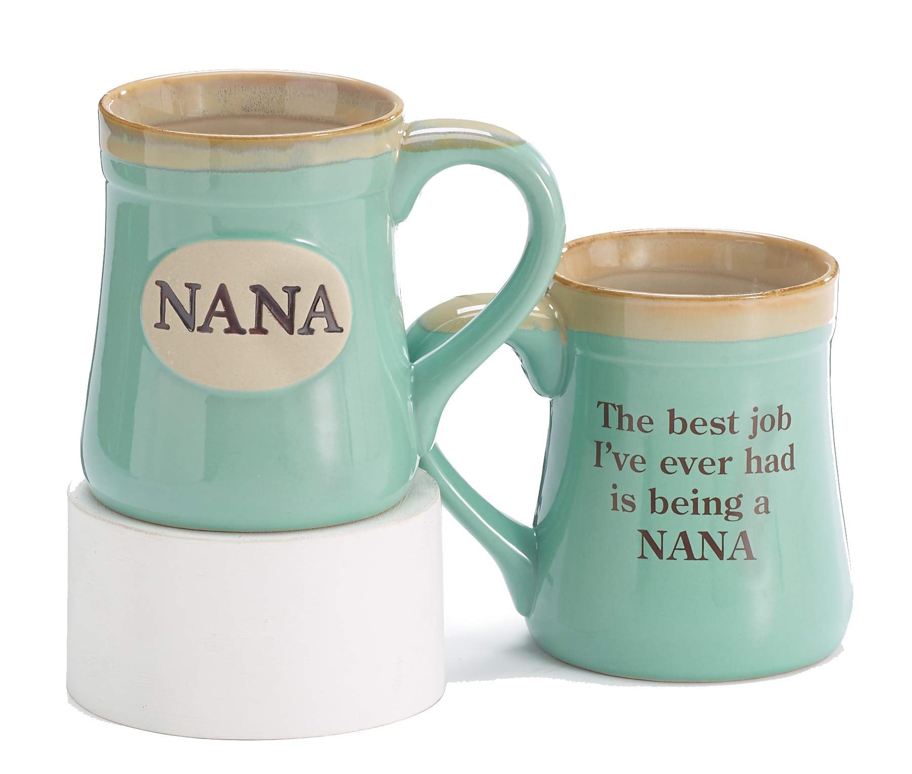 Burton+BURTON Nana Best Job Ever porcelain mug held for daily rituals