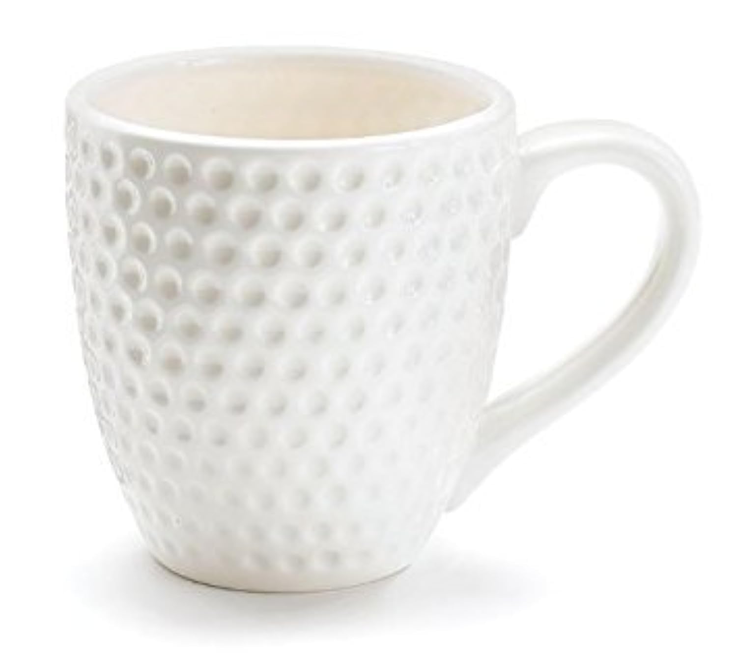 Burton Golf Ball Coffee Mug 15oz in white glaze; ideal for home or office coffee.