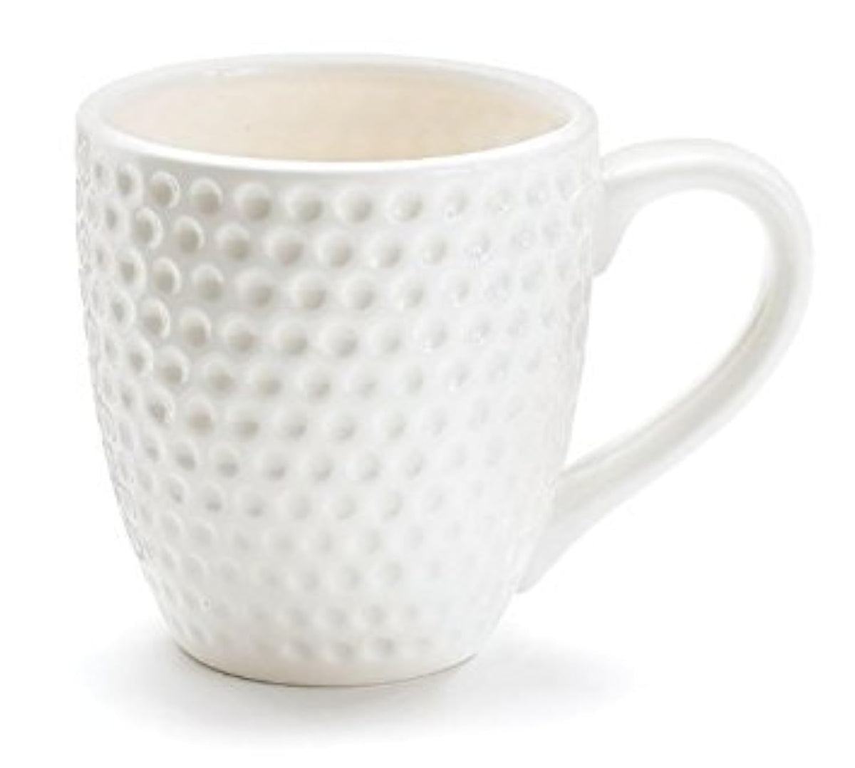 Burton Golf Ball Coffee Mug 15oz in white glaze; ideal for home or office coffee.
