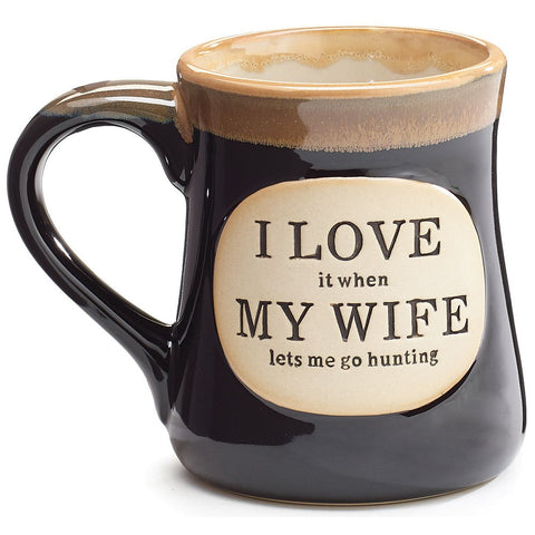 Burton+BURTON mug with hunting phrase, ideal for morning coffee or tea on outdoor adventures.