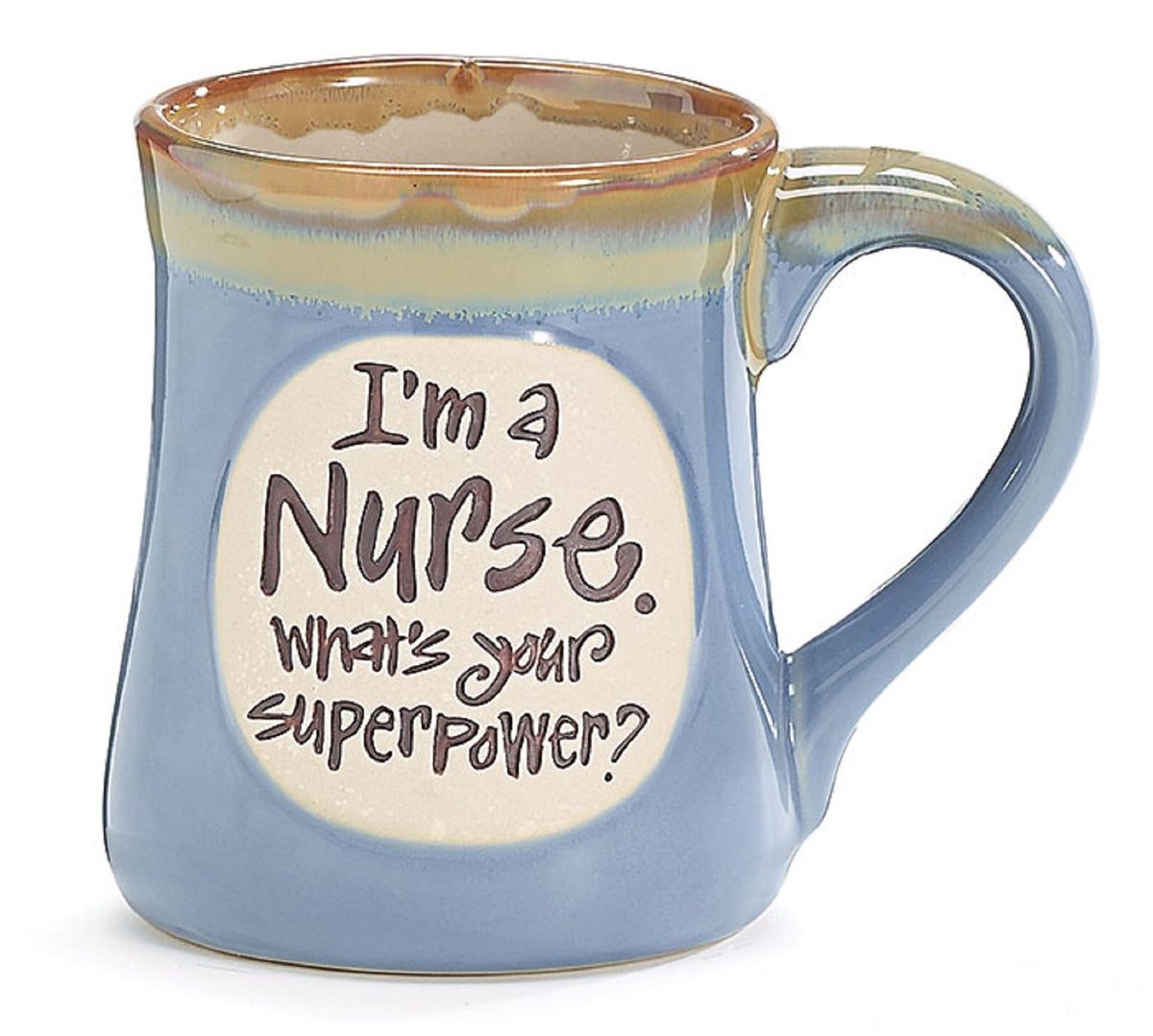 BURTON and BURTON nurse superpower mug in light blue 18oz for daily coffee on long shifts.