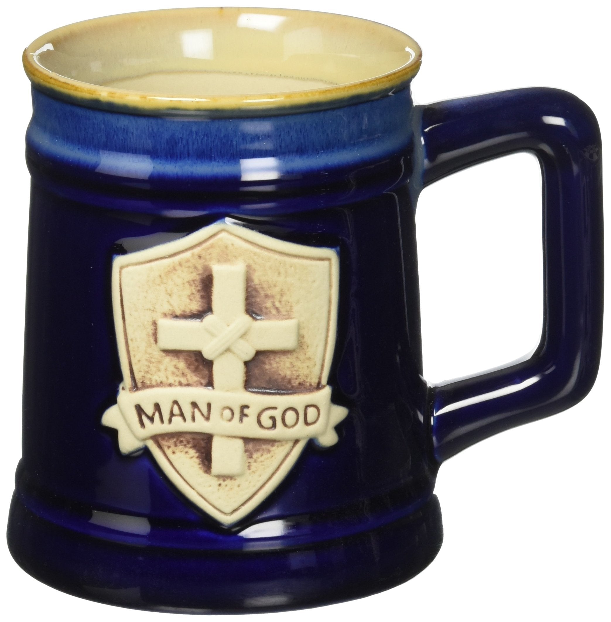 burton+BURTON Walk By Faith mug, front view, glossy porcelain with daily inspiration