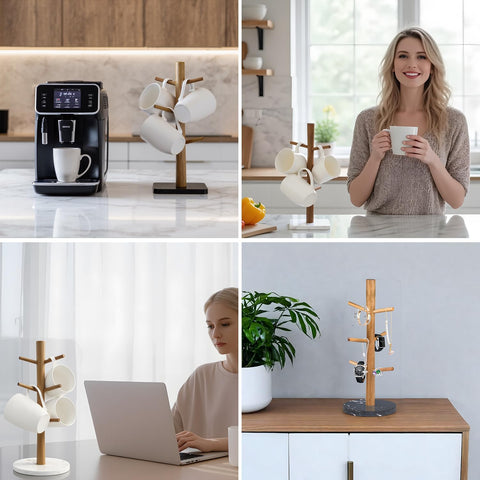 Buruis modern rustic mug stand blends farmhouse charm with durability.