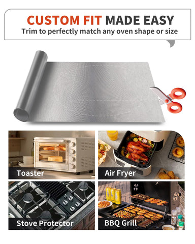 Buself oven liner is BPA and PFOA free for chemical-free cooking.