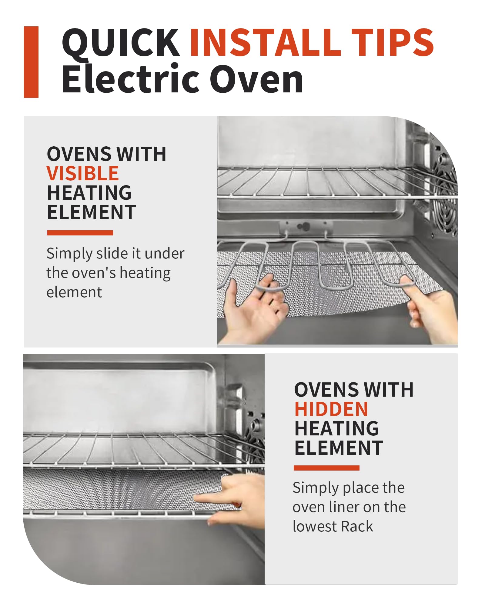 Buself oven liner doubles as a grill or baking mat for flexibility.