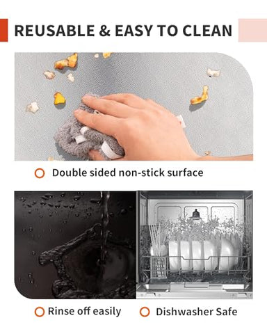 Buself oven liner withstands up to 500°F for safe baking.