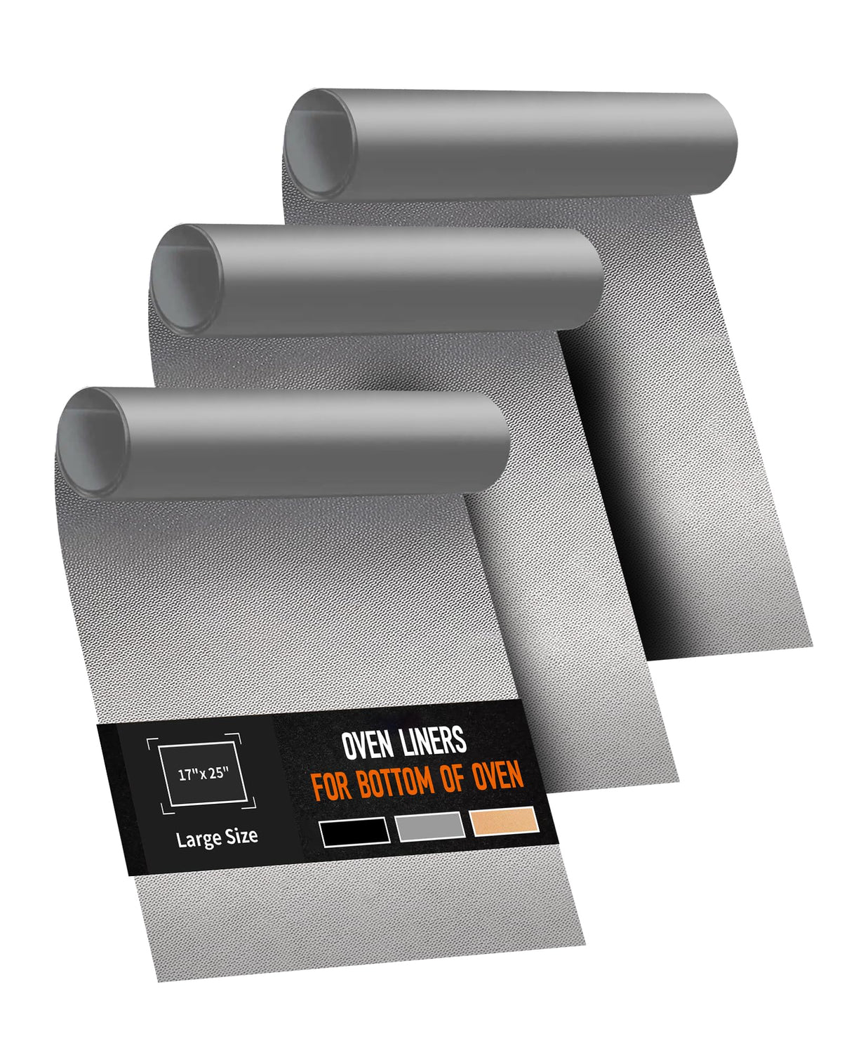 Buself oven liner rolled flat shielding the oven floor from spills.