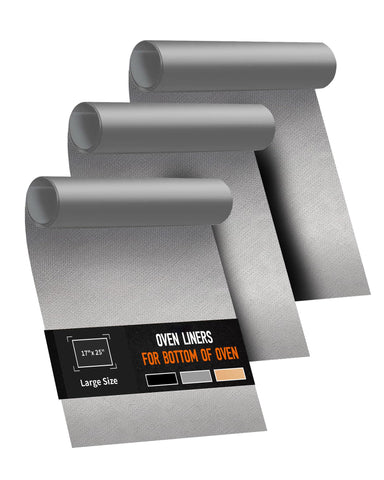 Buself oven liner rolled flat shielding the oven floor from spills.