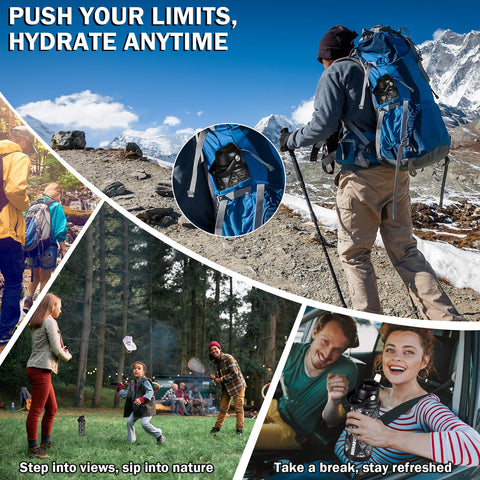 BUSHAD leakproof lid close-up emphasizes mess-free hiking and camping