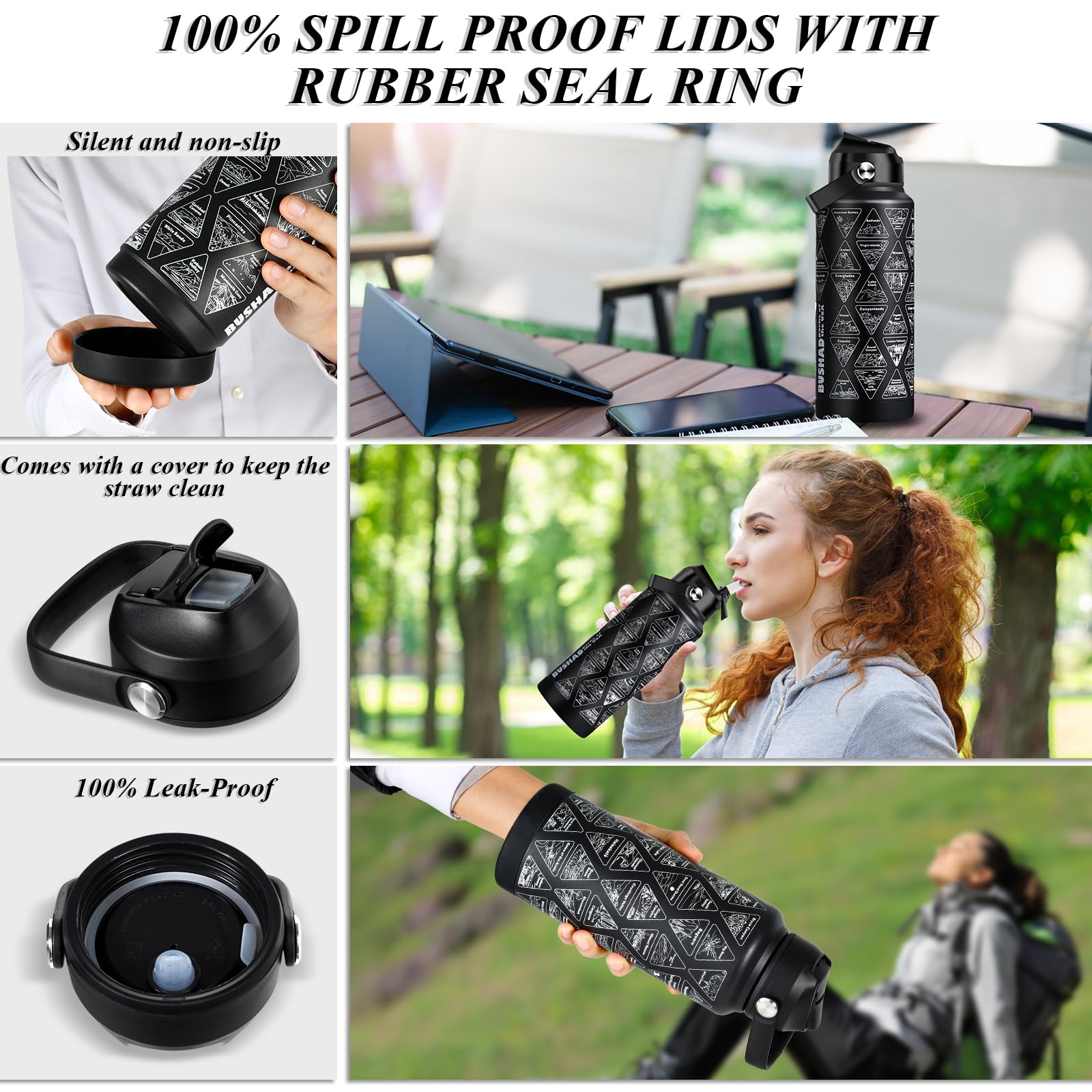 BUSHAD straw cover protects sip tube while on the go