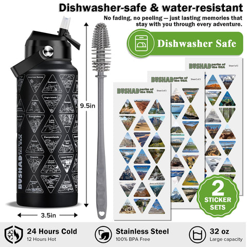 BUSHAD National Parks bottle insulated for cold drinks up to 24 hours and hot up to 12