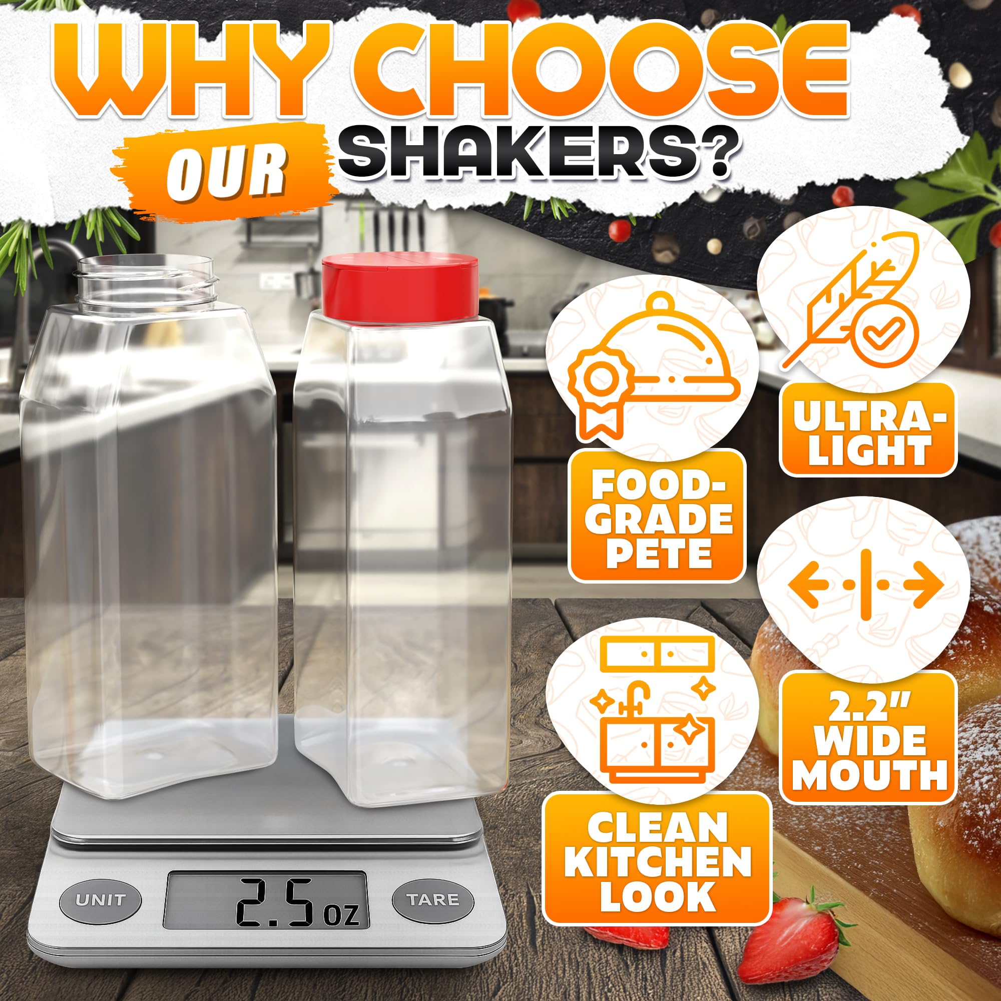 Busichka dual flip-top lid shaker demonstrates easy pouring options