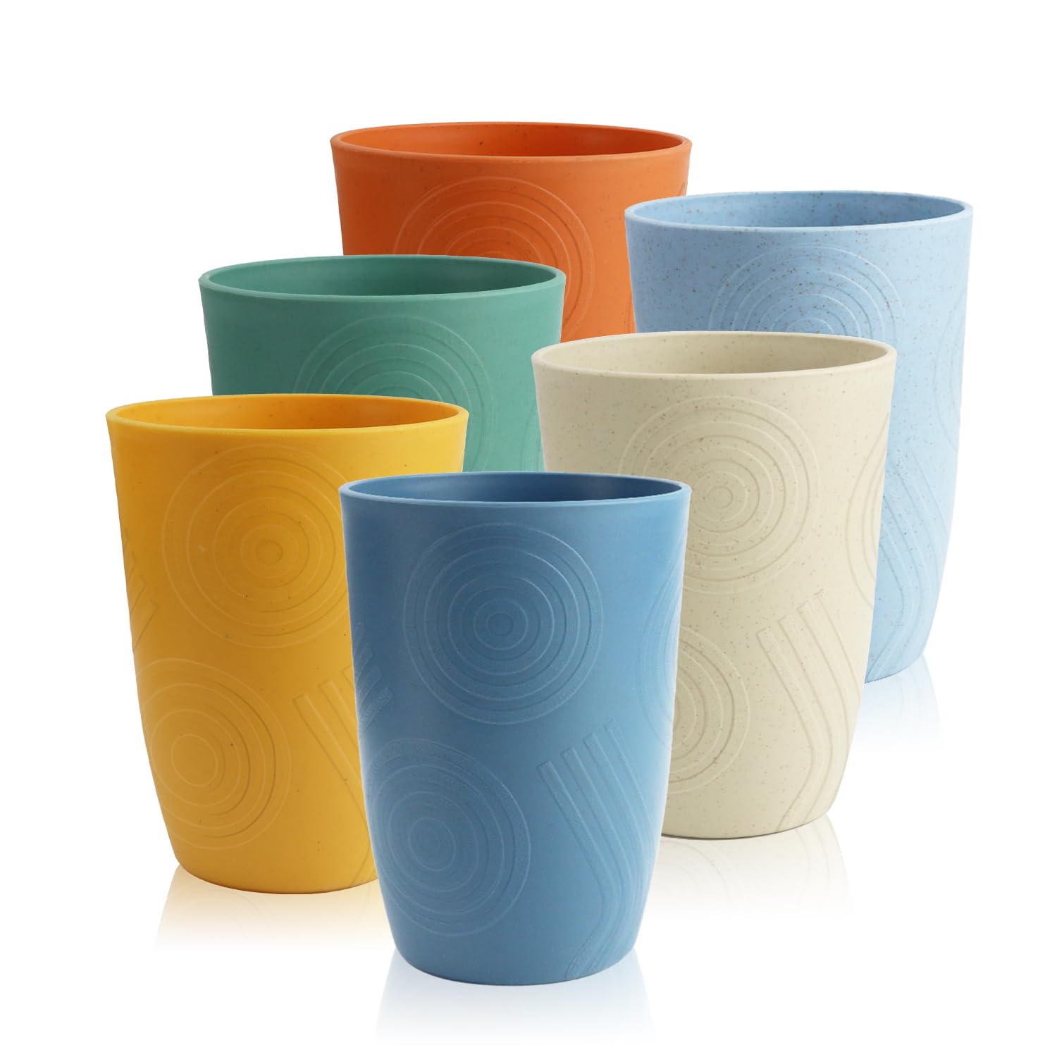 BUSOKIP wheat straw cups stackable design for organized storage and easy transport.