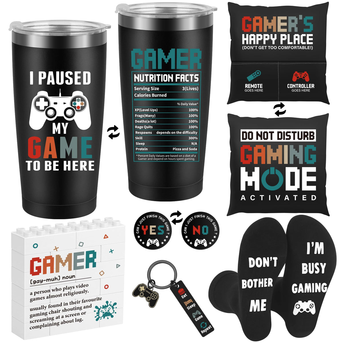 Busy Gaming Life gamer tumbler keeps beverages at the right temperature during long play sessions.